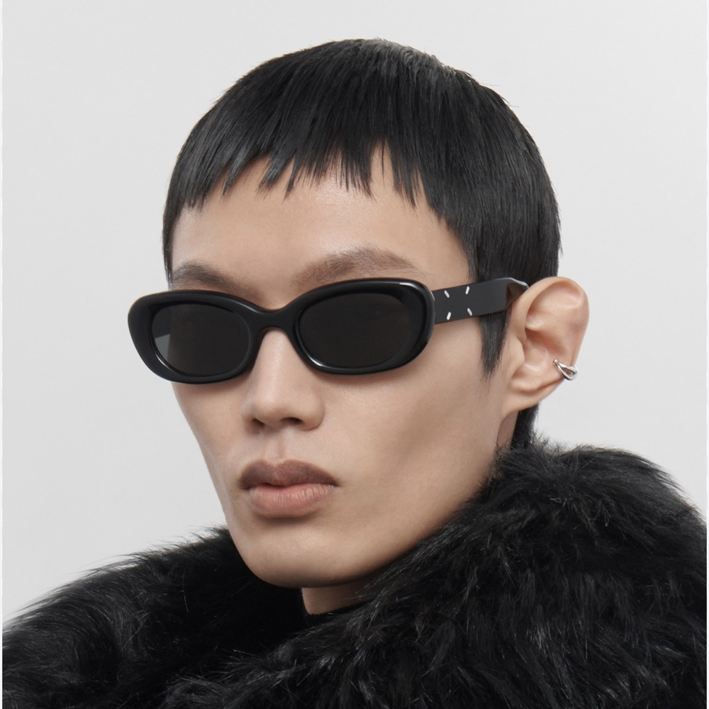 Maison Martin Margiela Black Oval Sunglasses